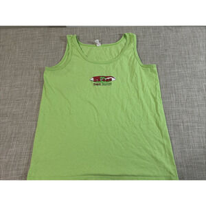 Galveston Island Texas Mexican Restaurant T-Shirt Large Green Tank Top